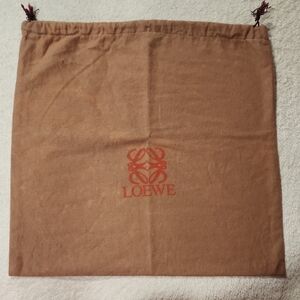 Authentic Loewe Dust Bag in Brown with Red Logo 15" X 14 3/4"